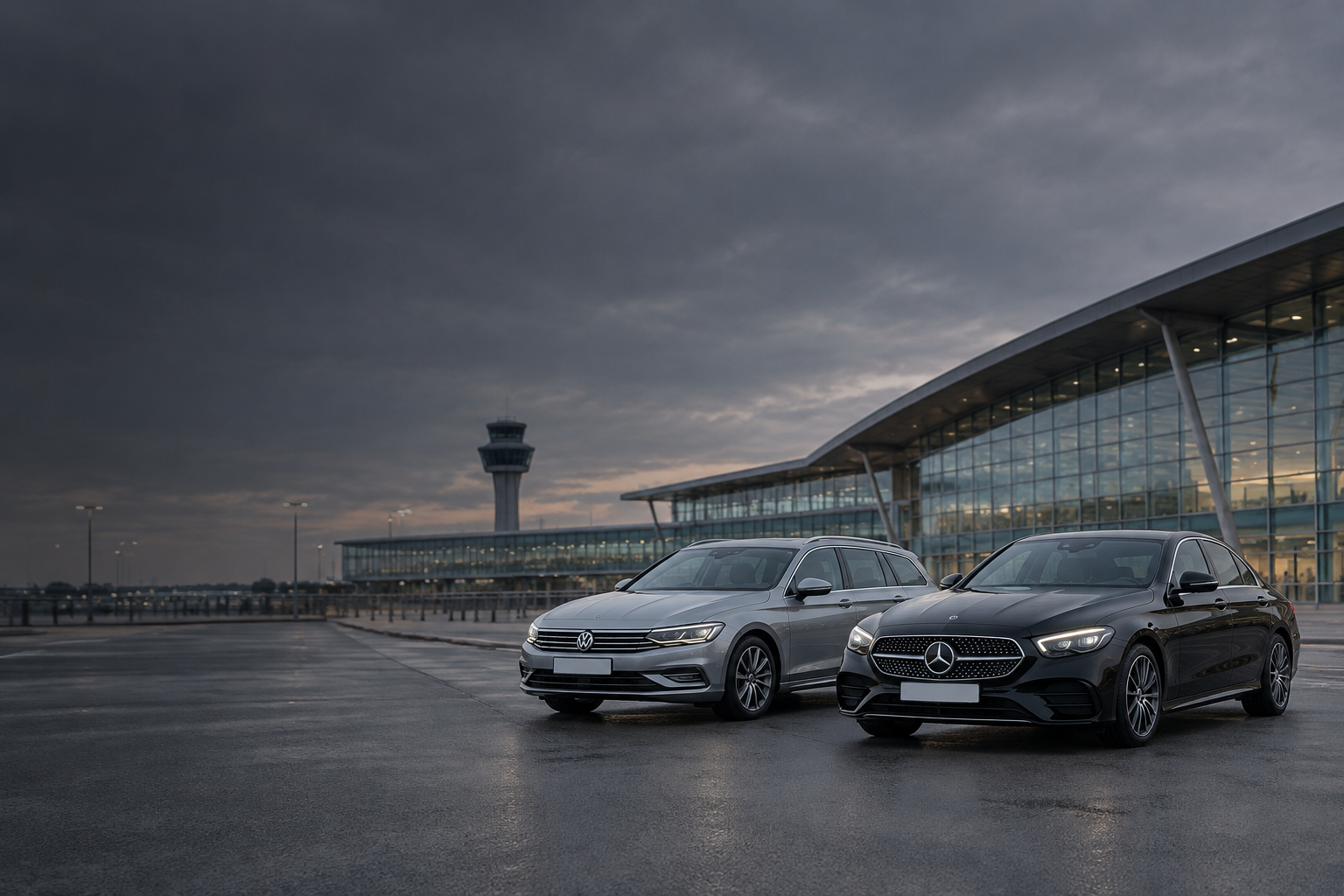 Professional chauffeur service UK — luxury black Mercedes S-Class airport transfer